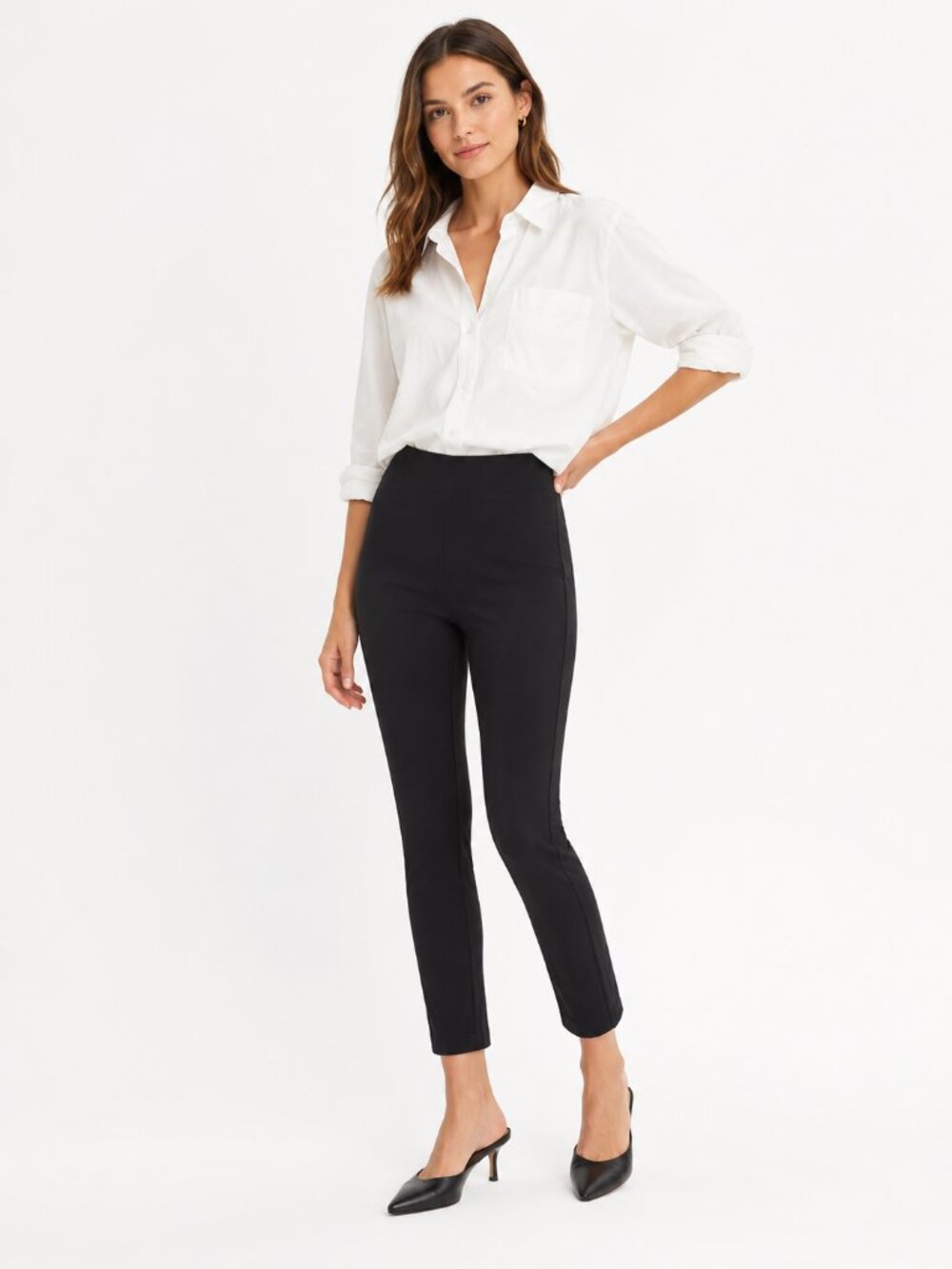 Veronica Beard Zip Back Scuba Pant Black Stretch Slim Ankle Pants Size 4